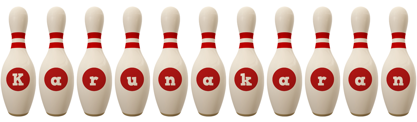 Karunakaran bowling-pin logo