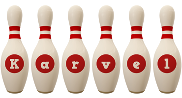 Karvel bowling-pin logo