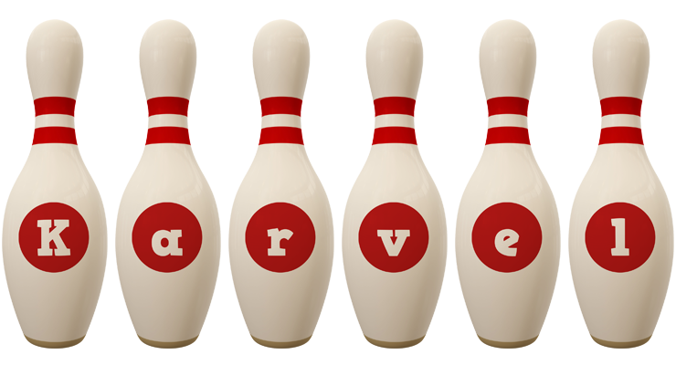 Karvel bowling-pin logo