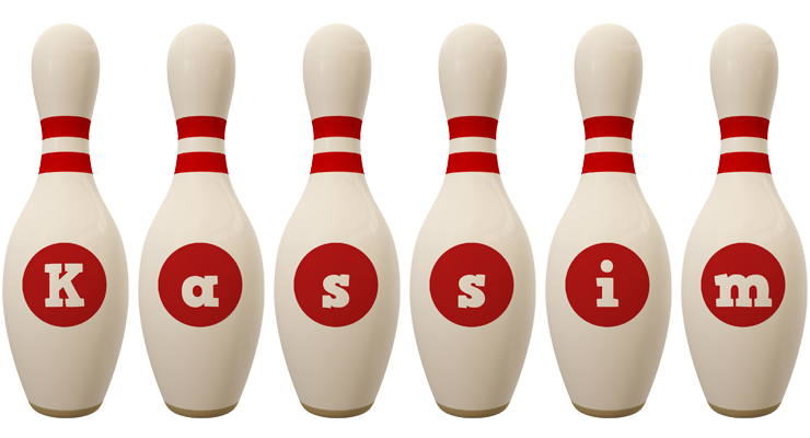 Kassim bowling-pin logo
