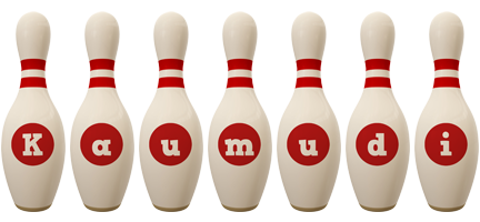 Kaumudi bowling-pin logo