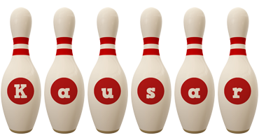 Kausar bowling-pin logo