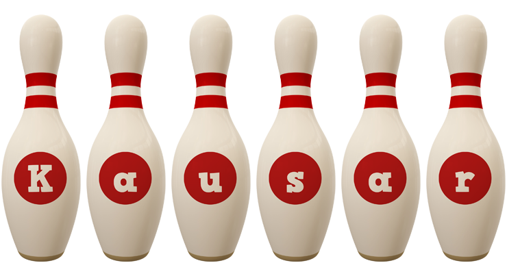 Kausar bowling-pin logo