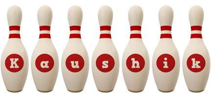 Kaushik bowling-pin logo