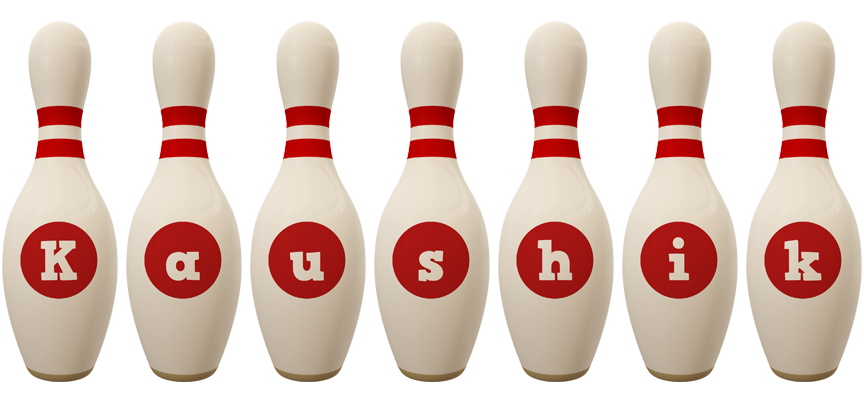 Kaushik bowling-pin logo