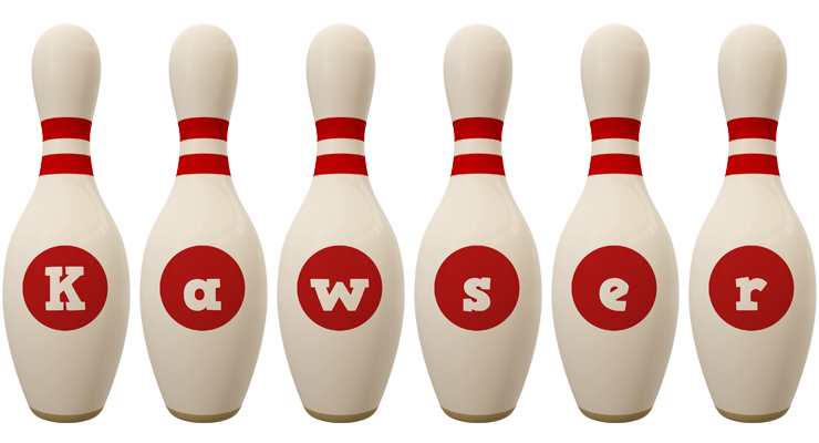 Kawser bowling-pin logo