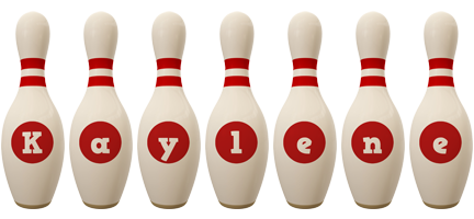 Kaylene bowling-pin logo