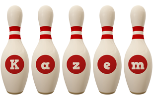 Kazem bowling-pin logo