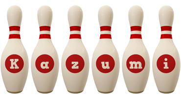 Kazumi bowling-pin logo