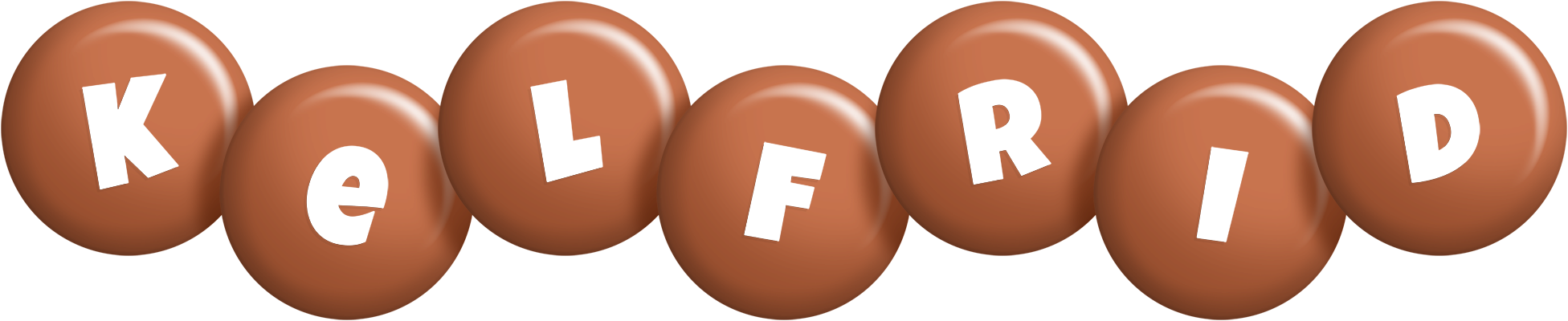 Kelfrid candy-brown logo