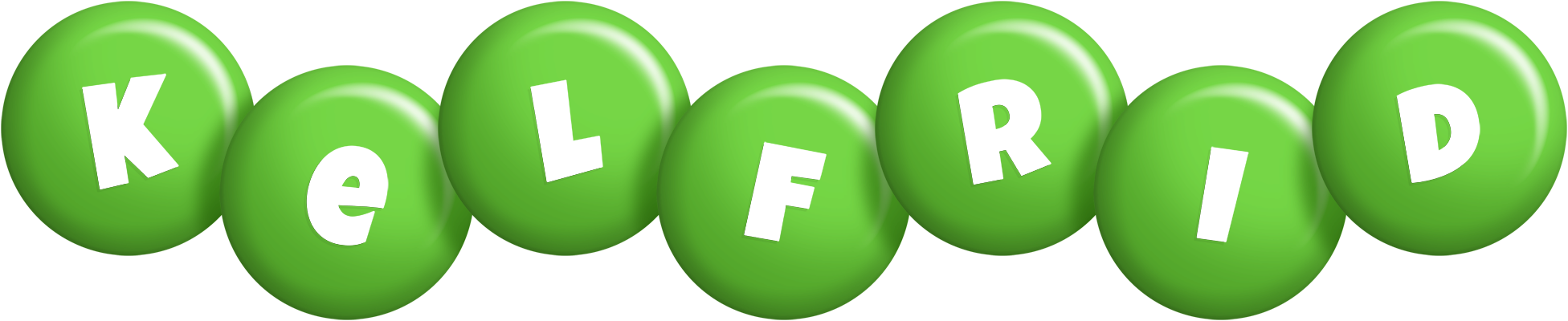 Kelfrid candy-green logo