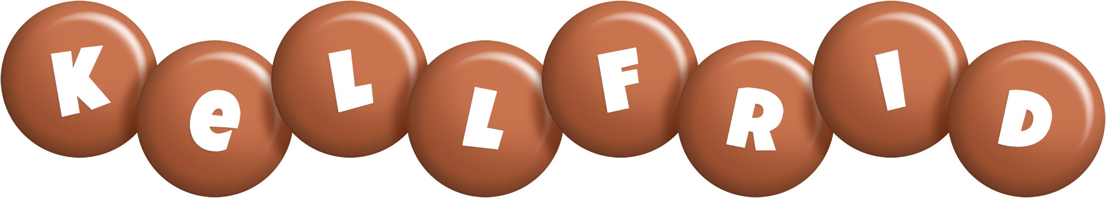 Kellfrid candy-brown logo