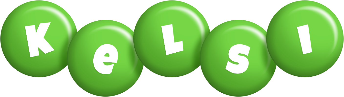 Kelsi candy-green logo