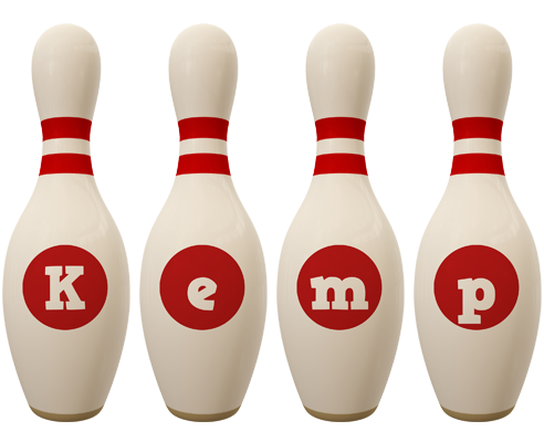 Kemp bowling-pin logo