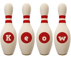 Keow bowling-pin logo