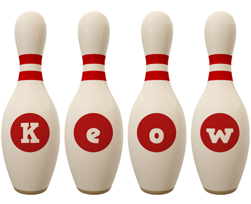 Keow bowling-pin logo
