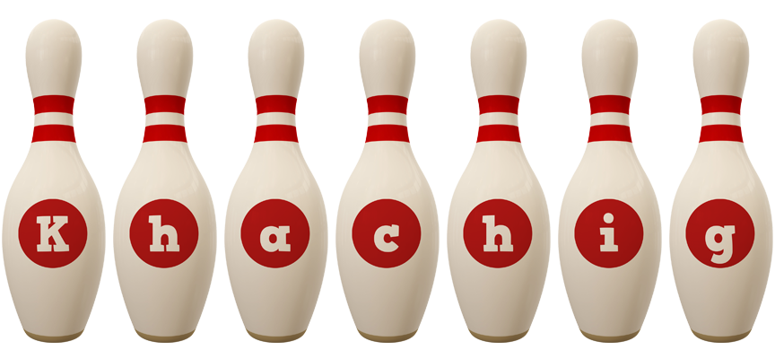 Khachig bowling-pin logo