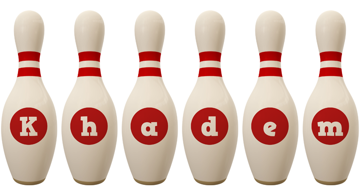 Khadem bowling-pin logo