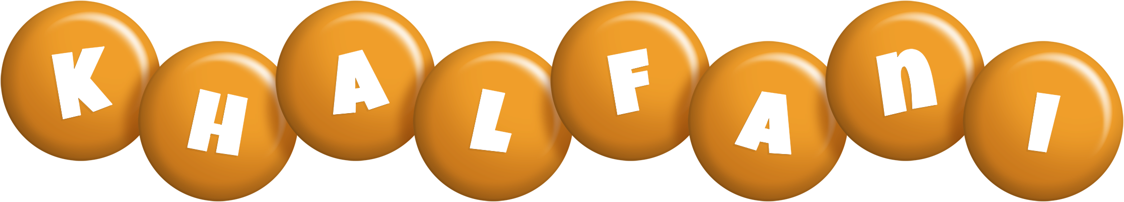 Khalfani candy-orange logo