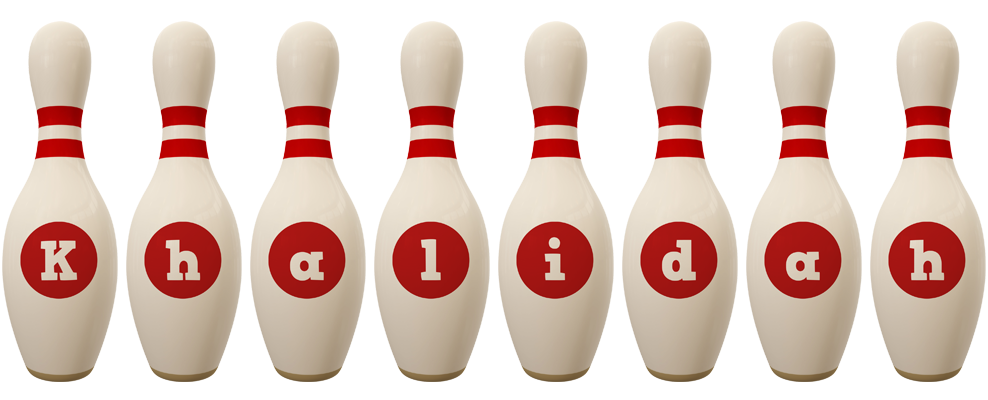 Khalidah bowling-pin logo