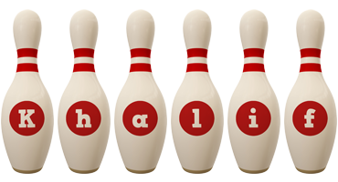 Khalif bowling-pin logo