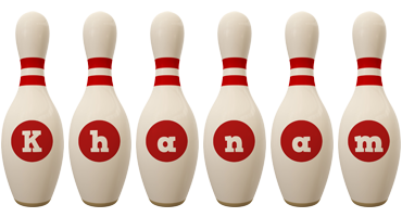 Khanam bowling-pin logo