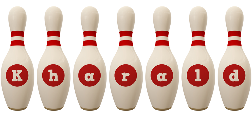 Kharald bowling-pin logo