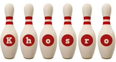 Khosro bowling-pin logo