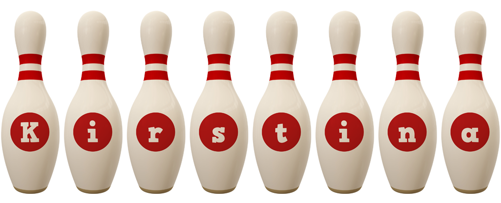 Kirstina bowling-pin logo