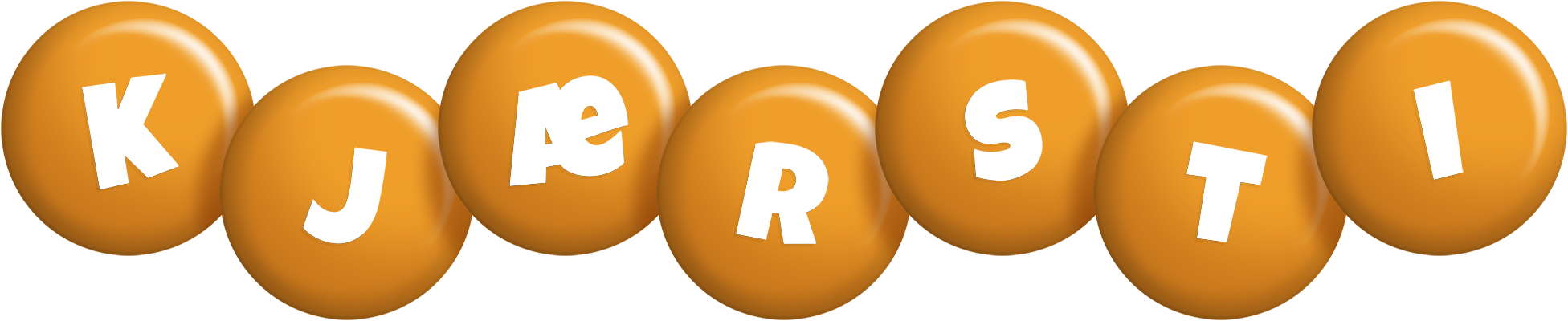Kjærsti candy-orange logo