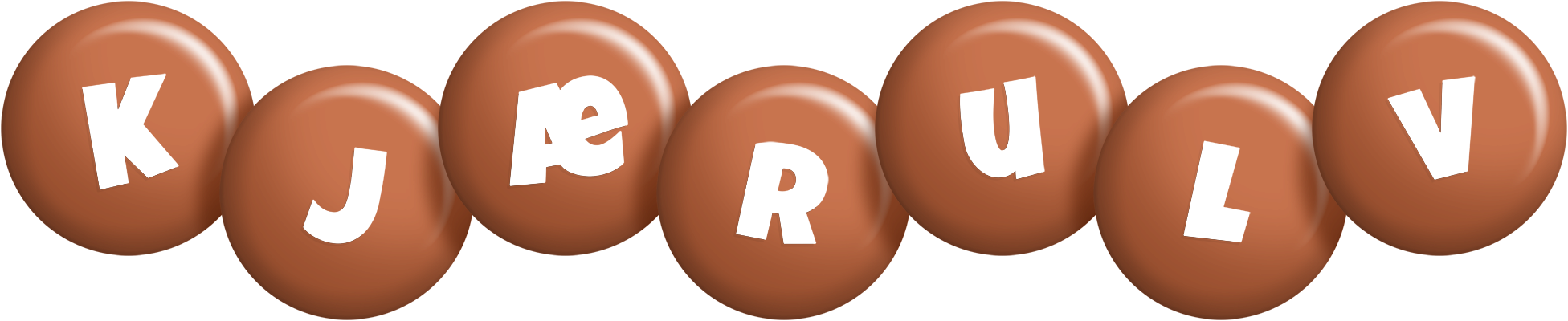 Kjærulv candy-brown logo