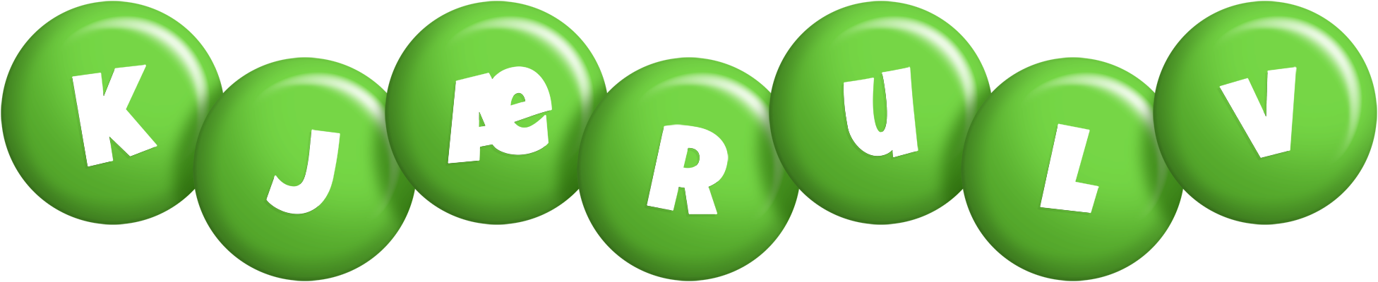 Kjærulv candy-green logo