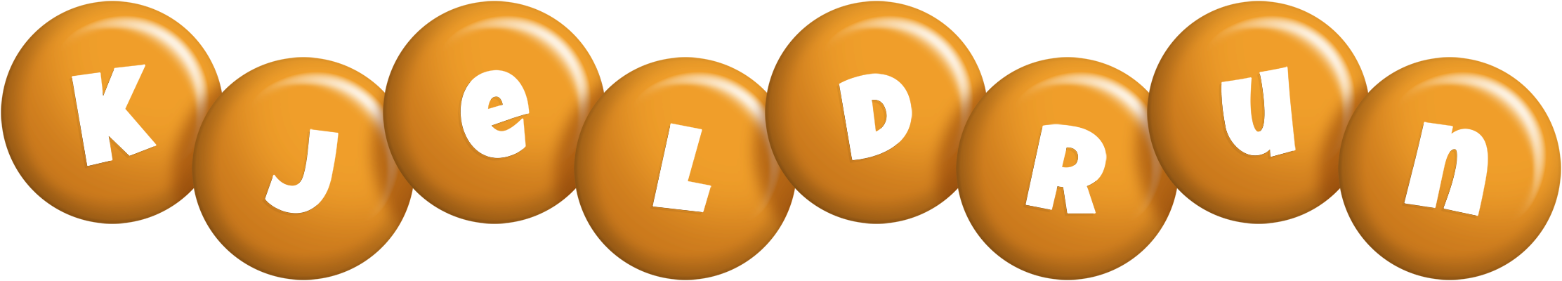 Kjeldrun candy-orange logo