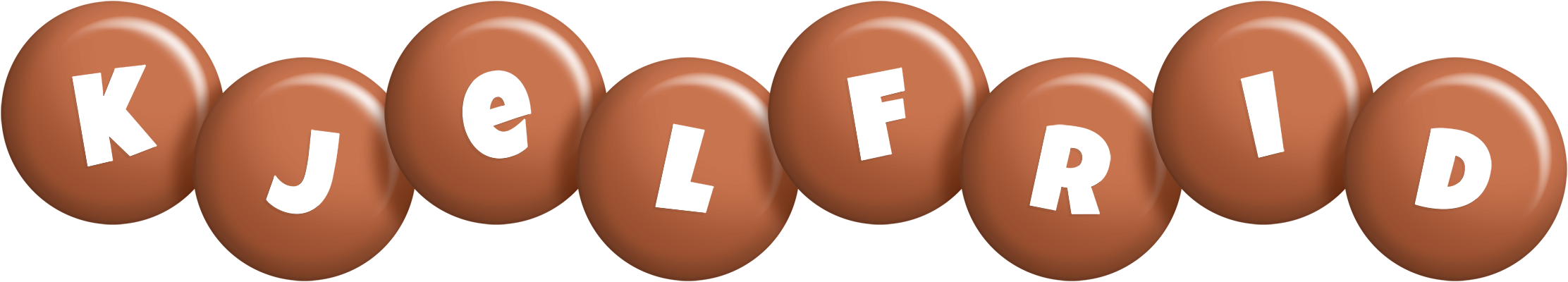 Kjelfrid candy-brown logo