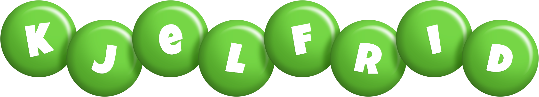 Kjelfrid candy-green logo