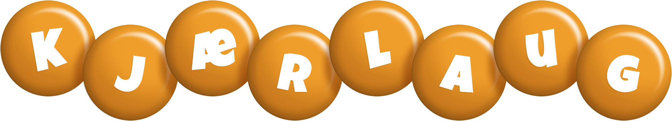 Kjærlaug candy-orange logo