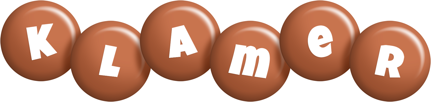 Klamer candy-brown logo