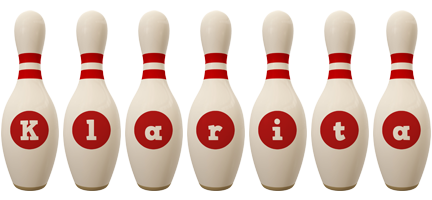 Klarita bowling-pin logo