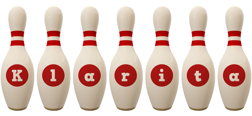Klarita bowling-pin logo