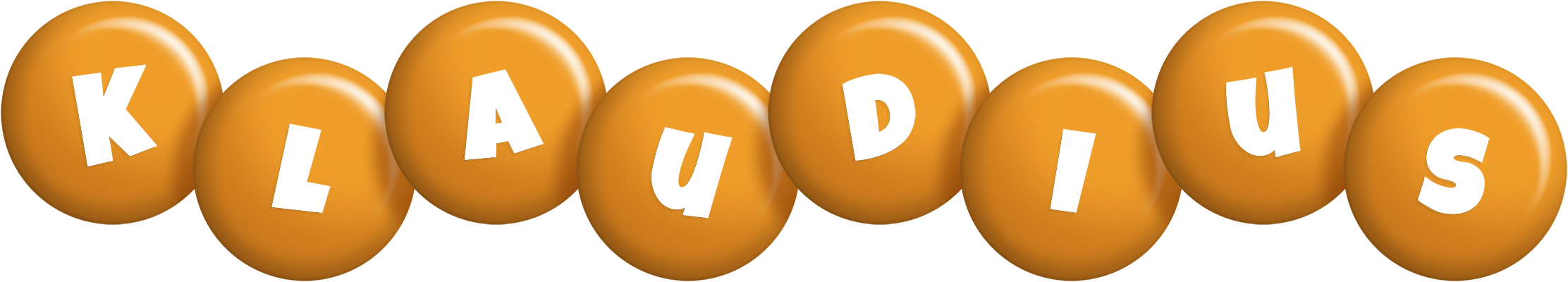 Klaudius candy-orange logo
