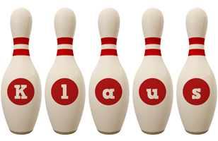 Klaus bowling-pin logo