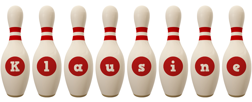 Klausine bowling-pin logo
