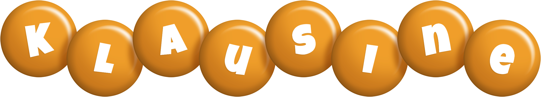 Klausine candy-orange logo
