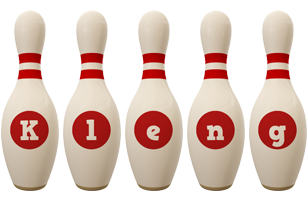 Kleng bowling-pin logo