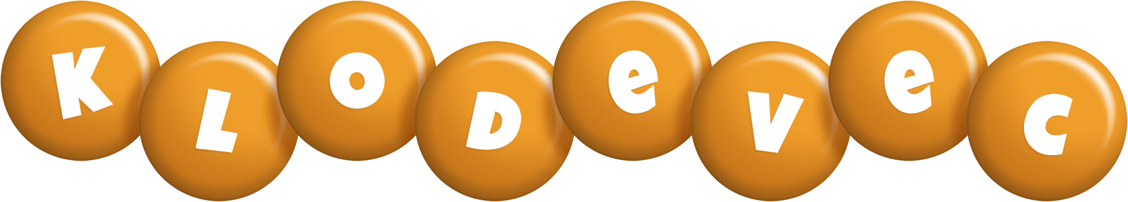 Klodevec candy-orange logo