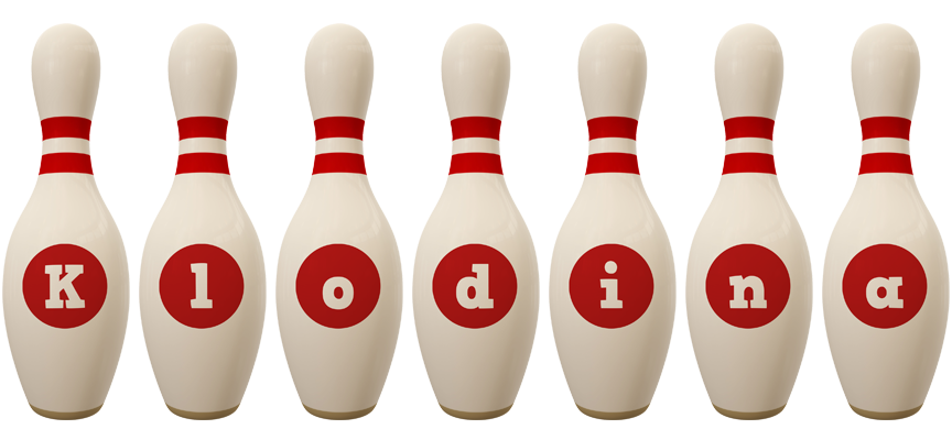 Klodina bowling-pin logo