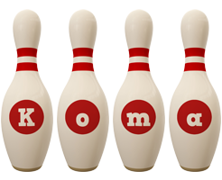 Koma bowling-pin logo