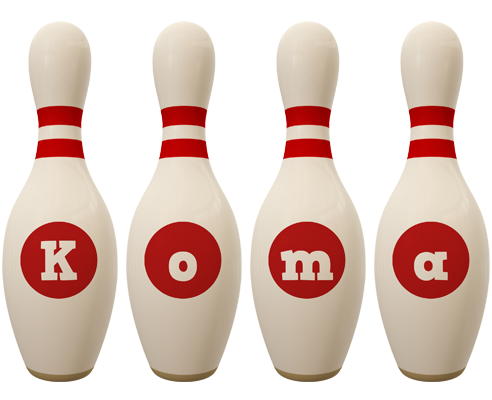 Koma bowling-pin logo