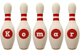 Komar bowling-pin logo