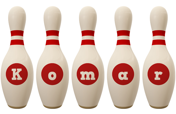 Komar bowling-pin logo